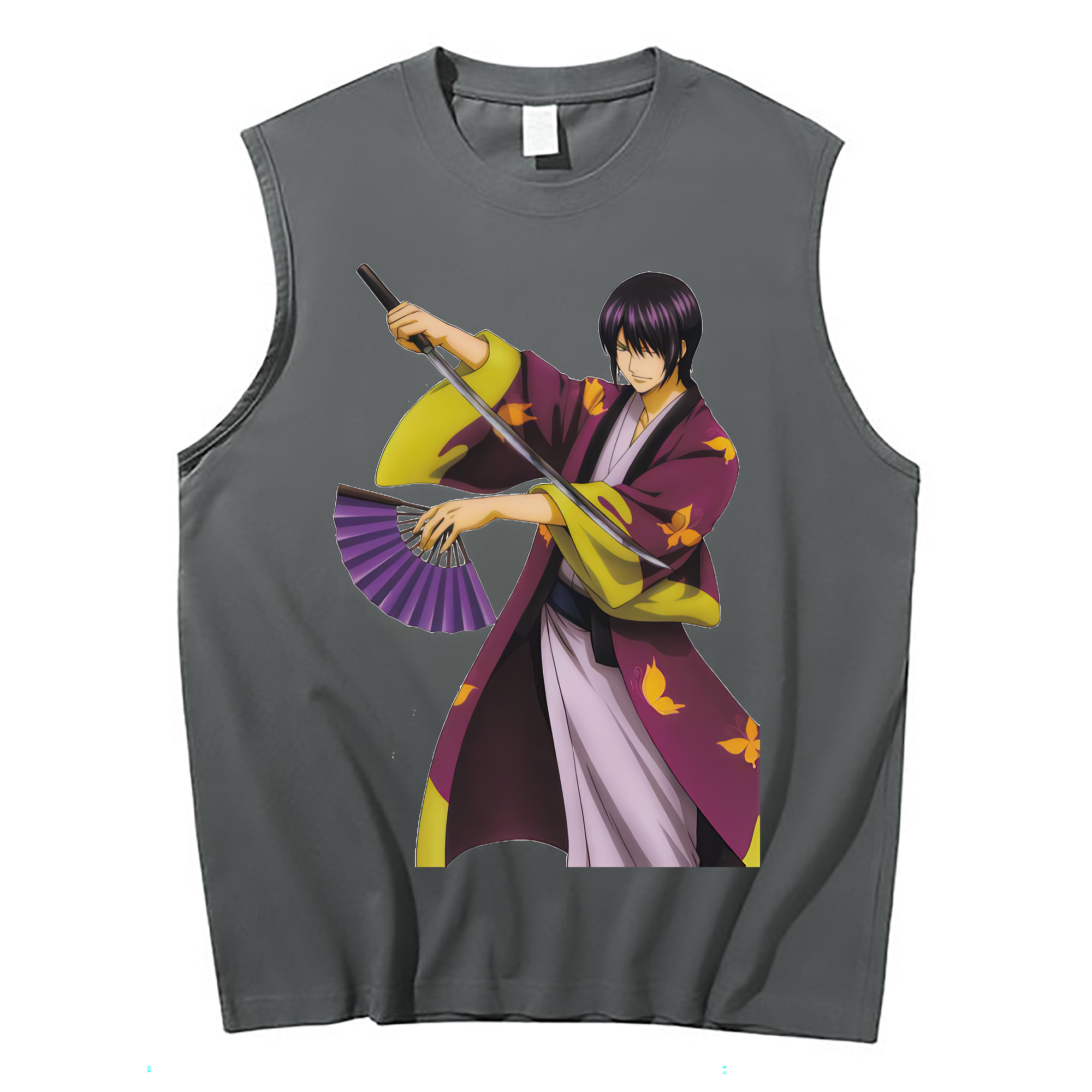 （画像用） ぎんたま 坂田銀時（さかたぎんとき） 神楽 志村新八（しむら しんぱち） GINTAMA Sakata Gintoki Kagura Shimura Shinpachi コットン100％タンクトップ（フロントプリント）